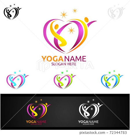 Yoga and Lotus flower logo with Health Spa Concept and Human silhouette Yoga and Lotus flower logo with Health Spa Concept and Human silhouette 72344783