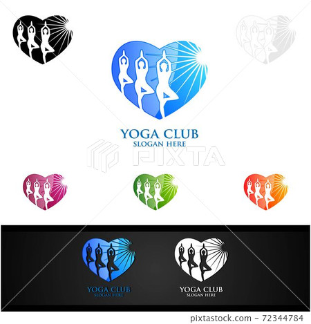Yoga and Lotus flower logo with Health Spa Concept and Human silhouette Yoga and Lotus flower logo with Health Spa Concept and Human silhouette 72344784