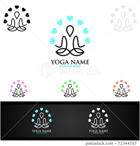 Yoga and Lotus flower logo with Health Spa Concept and Human silhouette Yoga and Lotus flower logo with Health Spa Concept and Human silhouette 72344787
