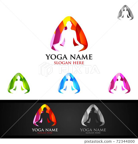 Yoga and Lotus flower logo with Health Spa Concept and Human silhouette Yoga and Lotus flower logo with Health Spa Concept and Human silhouette 72344800