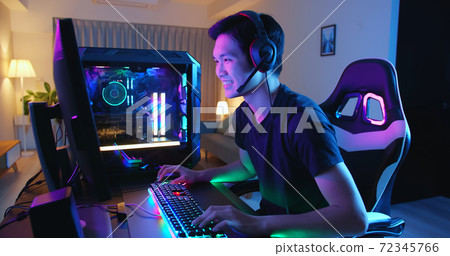 cyber sport gamer playing game 72345766