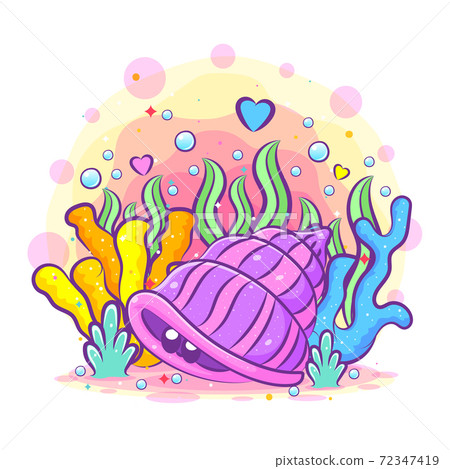 cartoon, oyster, vector 72347419