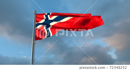 3d rendering of the national flag of the Norway 3d rendering of the national flag of the Norway 72348252