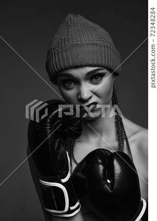 portrait of glamour female boxer portrait of glamour female boxer 72348284