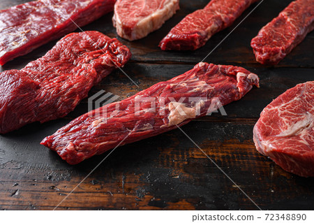 Alternative beef cut machete skirt steak close up 72348890