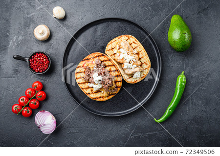 Traditional mexican tortilla with a mix of Traditional mexican tortilla with a mix of 72349506