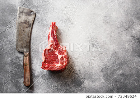 Raw black angus Cowboy steak or Dallas steak cut 72349624