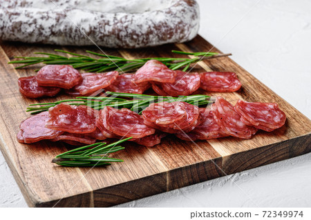 Fuet whole and sliced cuts, spanish dry cured 72349974