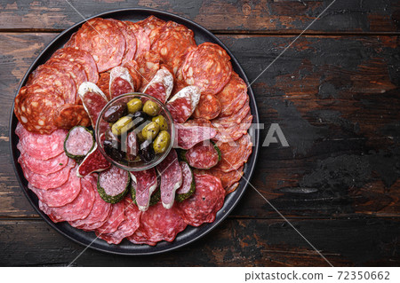 Spanish cold meat plate, chorizo, fuet, 72350662