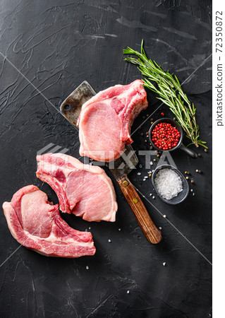 Organic Pork meat chop over american classic Organic Pork meat chop over american classic 72350872