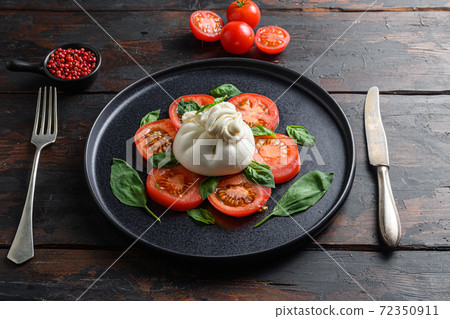 Creamy Italian Burrata Cheese Served with Olive 72350911