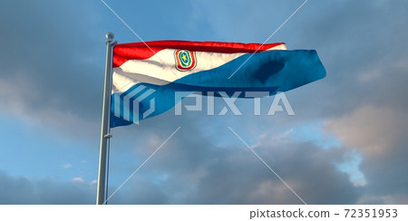 3d rendering of the national flag of the Paraguay 3d rendering of the national flag of the Paraguay 72351953