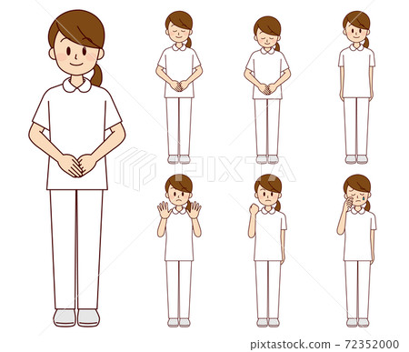 Female nurse in various poses 01 72352000