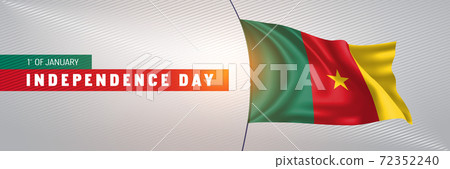 Cameroon happy independence day greeting card, banner vector illustration 72352240