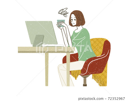 A woman using a personal computer 72352967