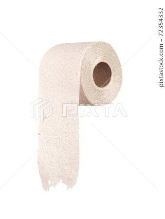 Toilet paper from recycled paper. Isolated on white background Toilet paper from recycled paper. Isolated on white background 72354332