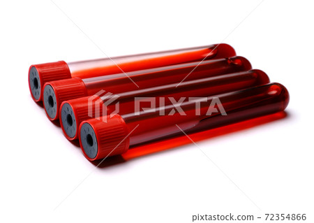 Test tube with red plug isolated on white background Test tube with red plug isolated on white background 72354866