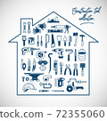 Construction tool collection. Icons set. 72355060