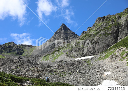 [Nagano / Gifu / August] Summer Yarigatake looking up from the green band (horizontal shot) 72355213
