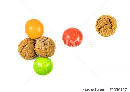 Pepernoten traditional dutch treats on white background 72356137