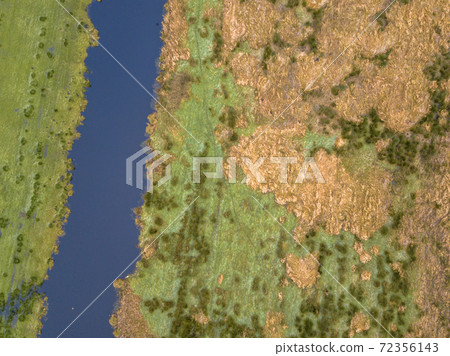 Aerial view of agricultural marshland 72356143
