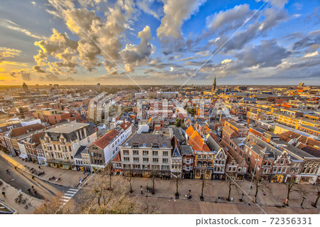 Aerial View over Groningen city 72356331