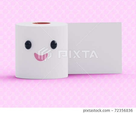 toilet paper roll with cute face 72356836