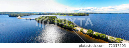 Aerial panoramic view of Pulkkilanharju Ridge on lake Paijanne, Paijanne National Park, Finland. Drone photography Aerial panoramic view of Pulkkilanharju Ridge on lake Paijanne, Paijanne National Park, Finland. Drone photography 72357203