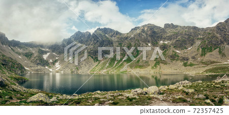 Panoramic view of beautiful mountains in High Tatras. 72357425