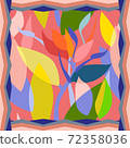 Print with leaves and flowers. 72358036