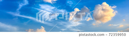 panorama view of cloud with blue sky through airplane window view 72359950