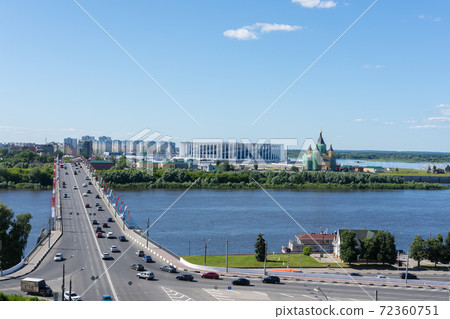 View of the Kanavinsky bridge in Nizhny Novgorod View of the Kanavinsky bridge in Nizhny Novgorod 72360751