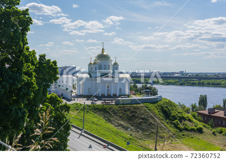 view of the Church of Metropolitan Alexei on a sunny June day view of the Church of Metropolitan Alexei on a sunny June day 72360752