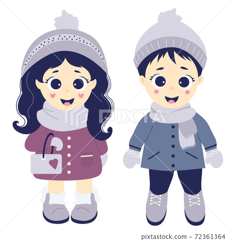 Cute little girl wearing winter clothes Stock Vector Image & Art