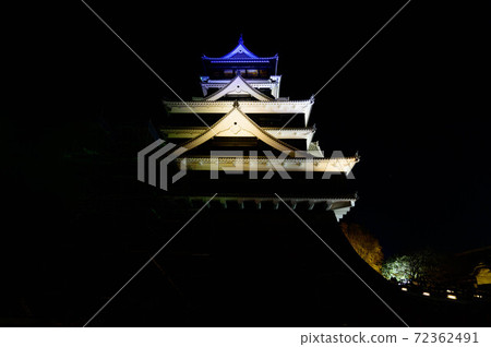Kumamoto Castle 2020, the most beautiful night view of the castle 72362491