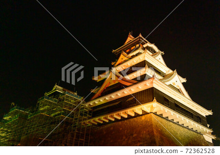 熊本城2020年,城堡最美麗的夜景 熊本城2020年,城堡最美麗的夜景 72362528