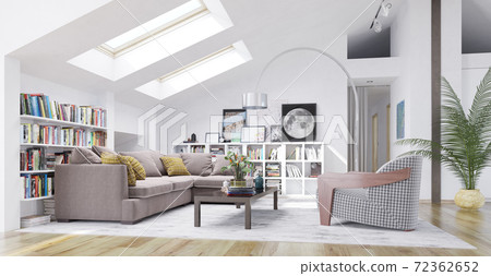 3d rendering modern living room interior 72362652