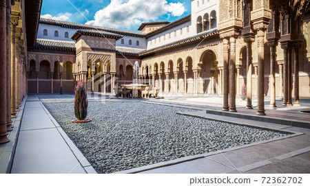 The Open Court of Oriental Architecture. 3d Illustration The Open Court of Oriental Architecture. 3d Illustration 72362702