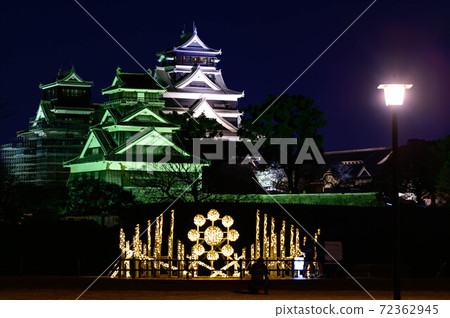 Kumamoto Castle 2020, the most beautiful night view of the castle 72362945