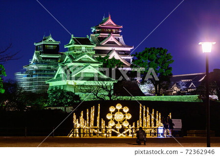 熊本城2020年,城堡最美麗的夜景 熊本城2020年,城堡最美麗的夜景 72362946