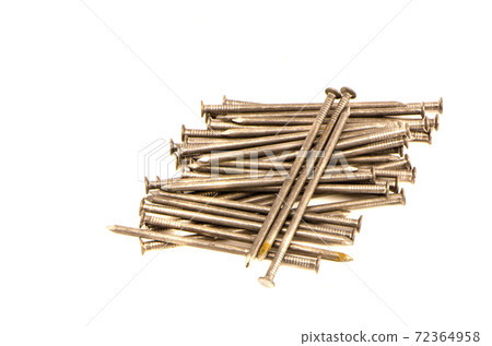 iron nails group isolated on white iron nails group isolated on white 72364958