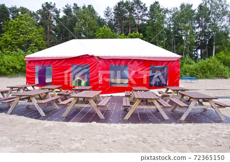 empty summer sea resort beach cafe 72365150