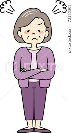 An angry grandmother (whole body) 72365305