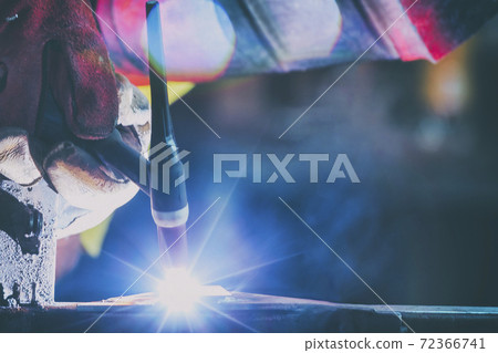 Welding steel elements at the factory or workshop Welding steel elements at the factory or workshop 72366741