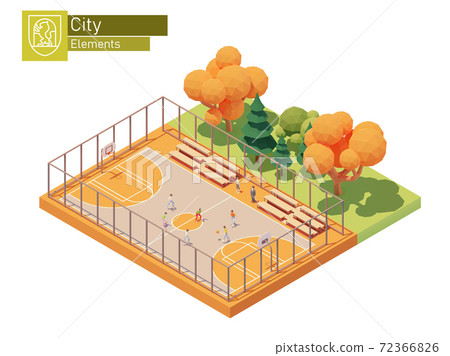 Vector isometric street basketball court Vector isometric street basketball court 72366826