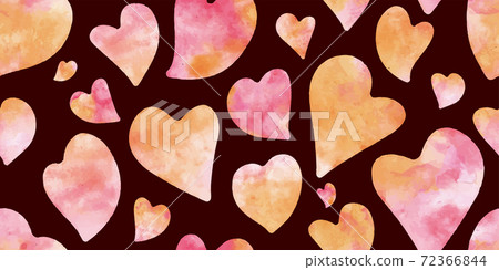 Watercolor heart pattern seamless - Stock Illustration [72366844] - PIXTA