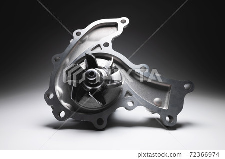 ICE liquid cooling pump. Engine coolant pump. Contrast light on gray background 72366974