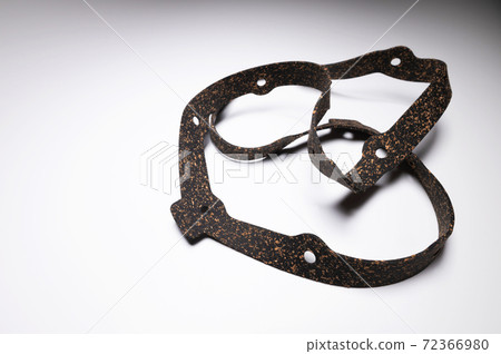 Automatic transmission oil pan gasket. auto parts for auto undercarriage on gray background 72366980