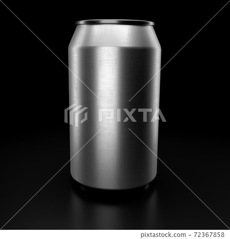 Silver aluminum beer or soda can isolated on black background. View from the top Silver aluminum beer or soda can isolated on black background. View from the top 72367858