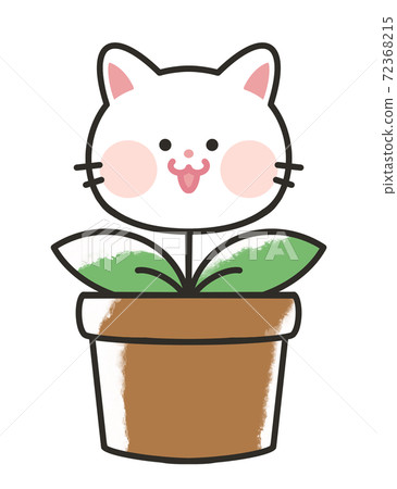 Illustration of a cat blooming in a flowerpot Illustration of a cat blooming in a flowerpot 72368215